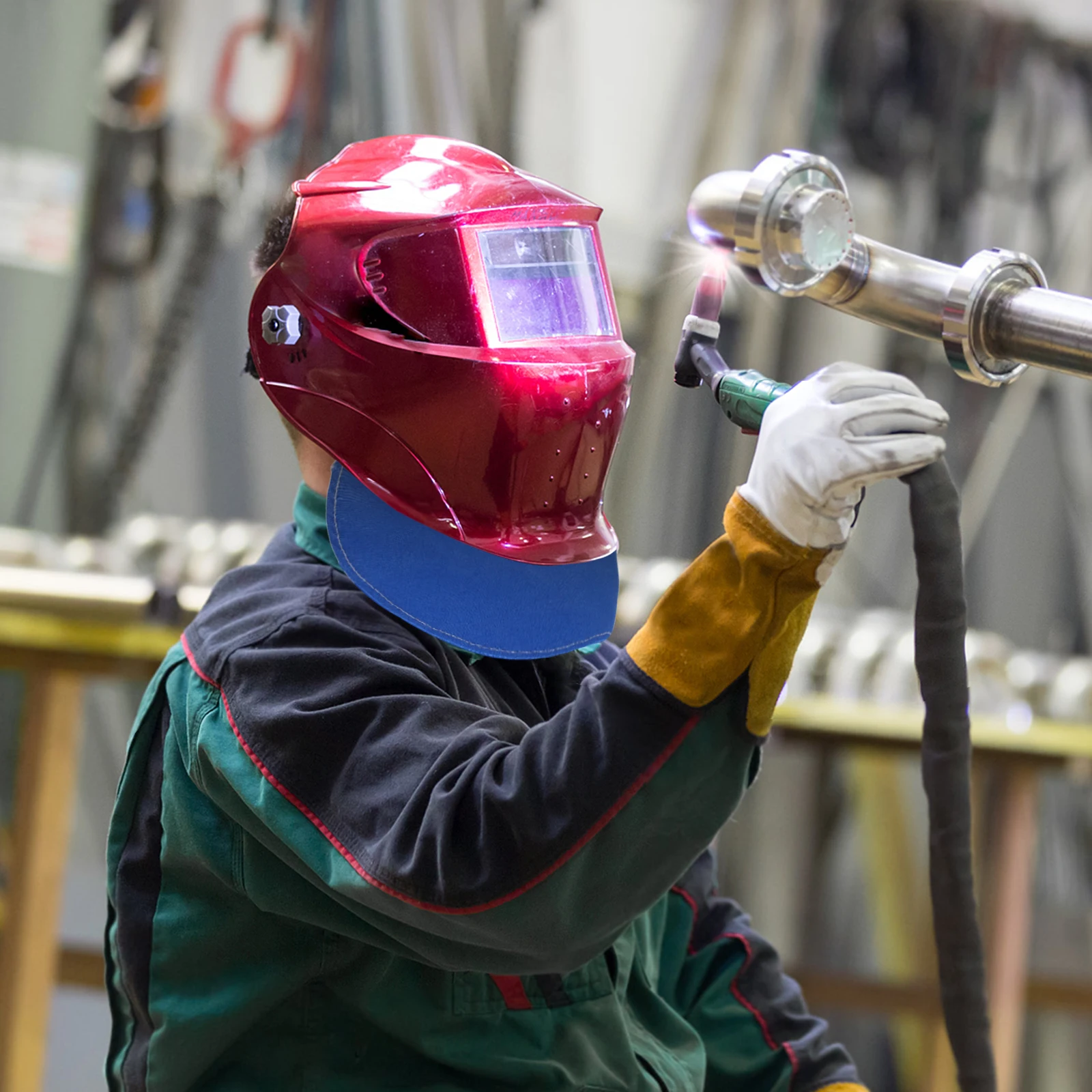 

Universal Extended Welding Neck Guard Full Coverage Protective Hood For Fire Resistant Lightweight Easy Installation