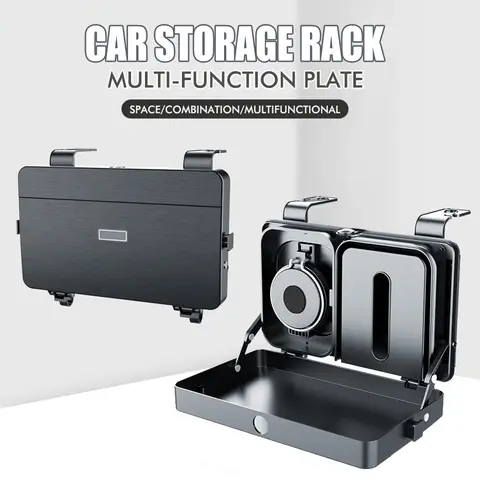 Car Backseat Table Food Tray Organizer With Cup Holder Tissue Box Auto Headrest Table Auto Cup Holder Dinner Tray Car Interior