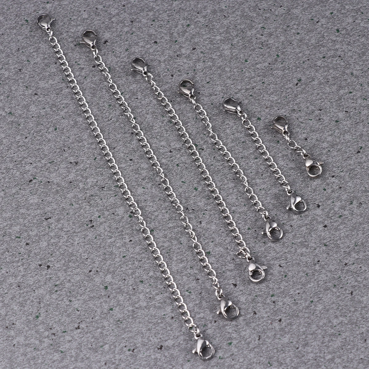 

6pcs Extender Black Stainless Steel Lobster Claw Clasps Necklace Bracelet DIY Extender Chain Jewelry Making Supplies