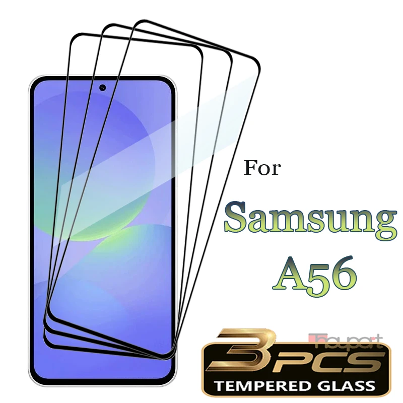 

3 Pcs Newly Upgrade For Samsung Galaxy A56 Glass Screen Protector 9H Anti-Scratch Tempered Glass Full Cover