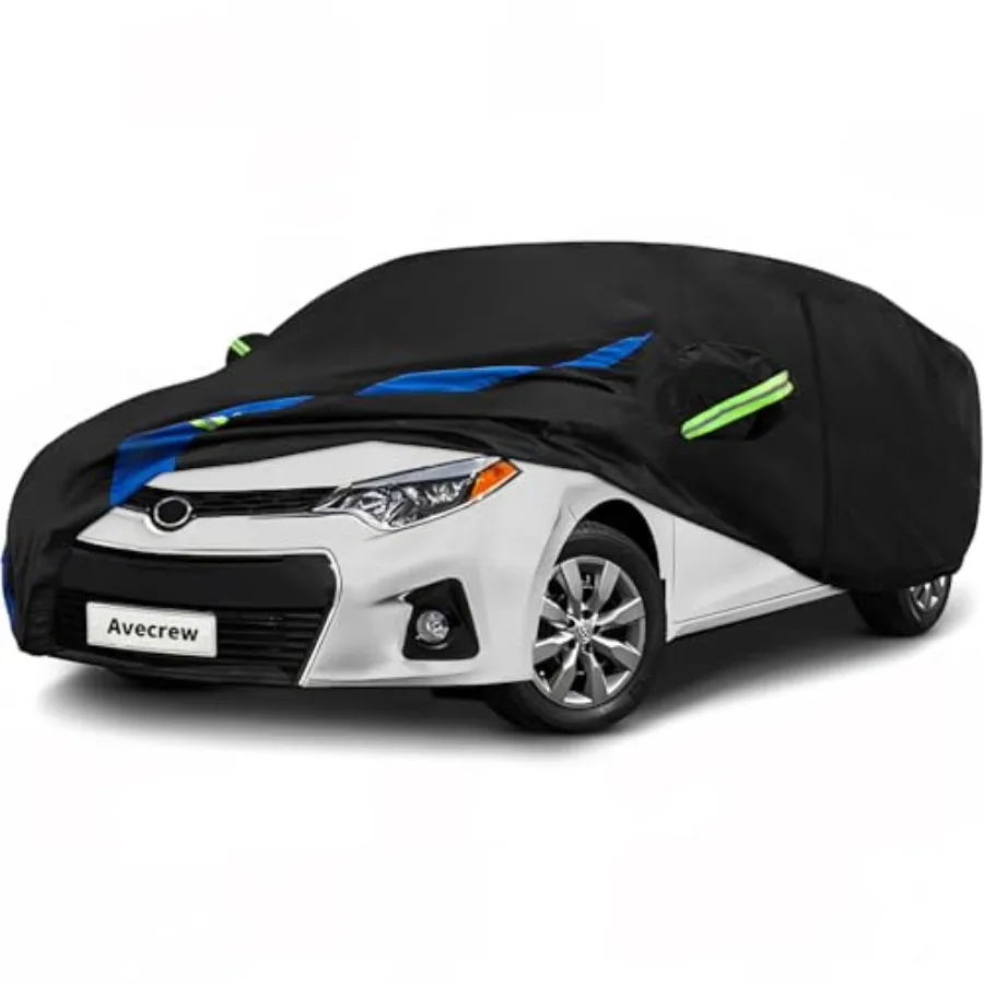

Car Cover Custom, Waterproof All Weather Full Exterior Cover Ra Snow UV Protection Cover with Side Door Zipper Design
