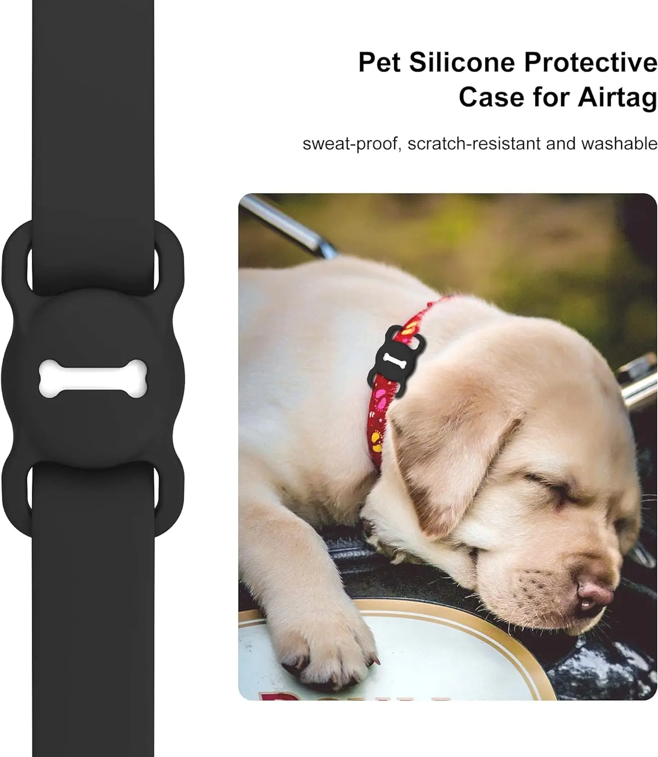 Airtag Dog Halsbandhouder: Siliconen Airtaghouder Voor Honden Katten Halsband, Stevige Hondentracker Beschermhoes, Huisdieraccessoires