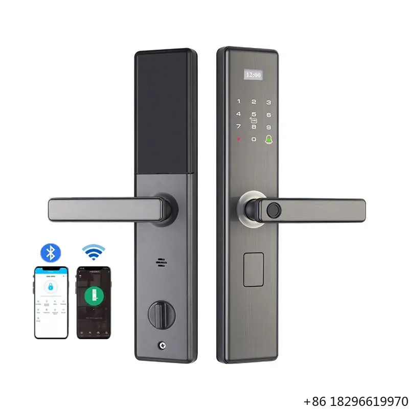 Digital Keyless Entry Smart Lock for Apartment Home Bedroom Electronic Door Lock Fingerprint Recognition Aluminum Alloy Material