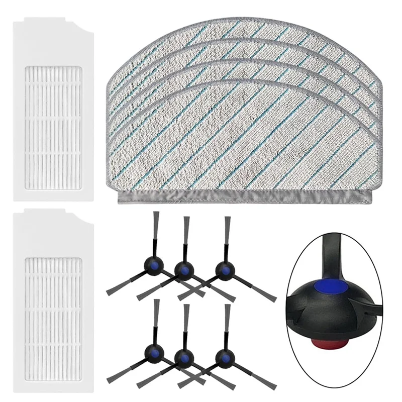مجموعة قطع غيار CKFAM للمكانس الكهربائية ECOVACS DEEBOT N20/N20 PLUS/N20 PRO PLUS - فرش جانبية، مرشحات HEPA، مناديل #3