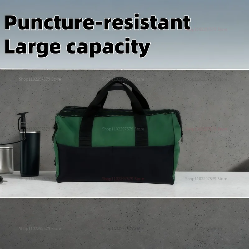 حقيبة أدوات كهربائي شديدة التحمل، حقيبة مقاومة للماء مع جيوب متعددة، حقيبة تخزين محمولة للبناء ورشة العمل