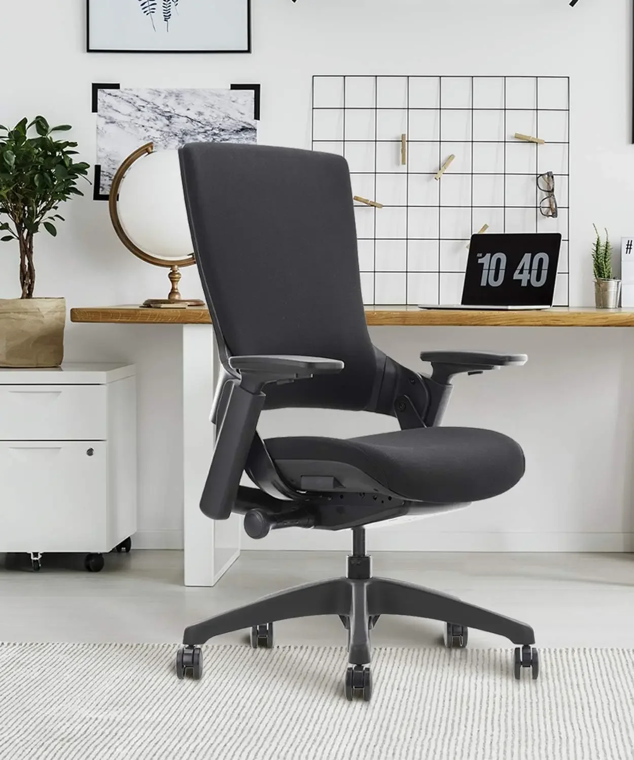 Ergonomic High Swivel Executive Chair Fabric Mesh Office Tables Chair with Adjustable Height Head 3D Arm Rest Lumbar Support