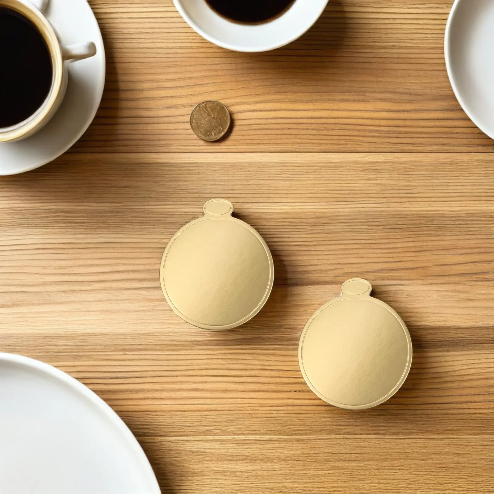 200Pcs Round Cake Boards Golden Mini Paper Tray Mousse Cake Base Dessert Display Pastry Serving Mini Dessert Display Base