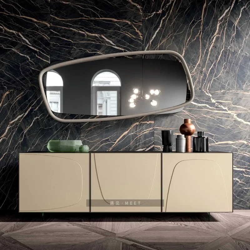 

Simple modern paint dining side cabinet tea cabinet