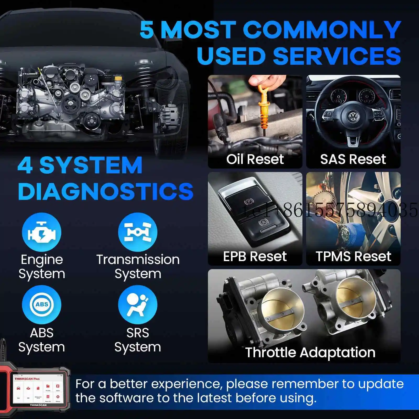 

2026 For Thinkscan S7 OBD2 Android Scanner Engine ABS SRS TCM System Diagnosis Code Reader Diagnostic Scan Tool 12 Month