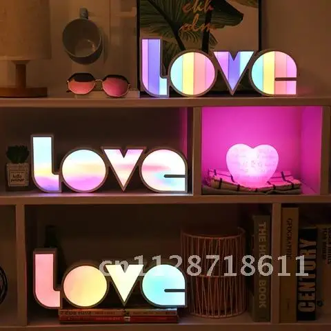 

Romantic Gift Lighting Decoration Wedding Xmas Holiday Room Warmth Lights Neon Lamp LED Modeling Letter Love Valentine's Night