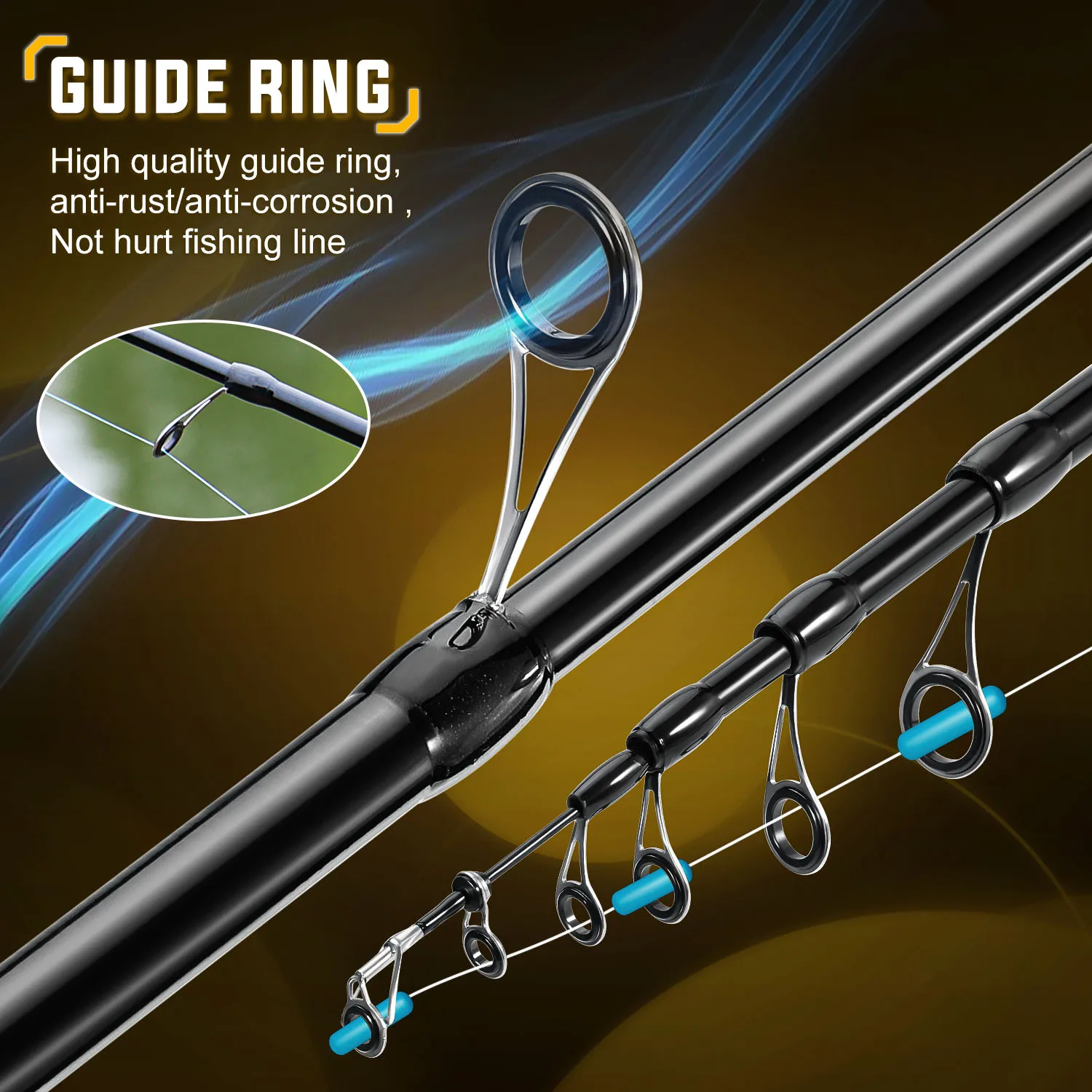 Combo pesca Sougayilang – Caña telescópica ultraligera fibra carbono - imagen 5