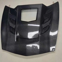 Carbon Fiber Upgrade Modification Front Engine Hood Bonnet Covers For Corvette C7 2014-2019，Perfect installation