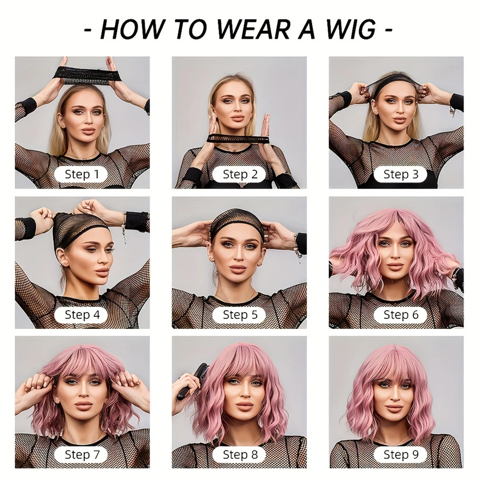 Kurze, gerade, synthetische Perücke, grau-blond, Ombre, hitzebeständige Faser, natürlich aussehend, für den täglichen Gebrauch, Party, Cosplay, für Frauen im Alltag – Detail 10