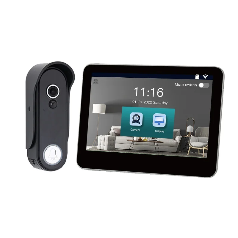 Battery Operated Witless 1080p HD Door Bell Blue-tooth Wireless Tuya Smart Wireless Video Doorbell 7 Inch Screen