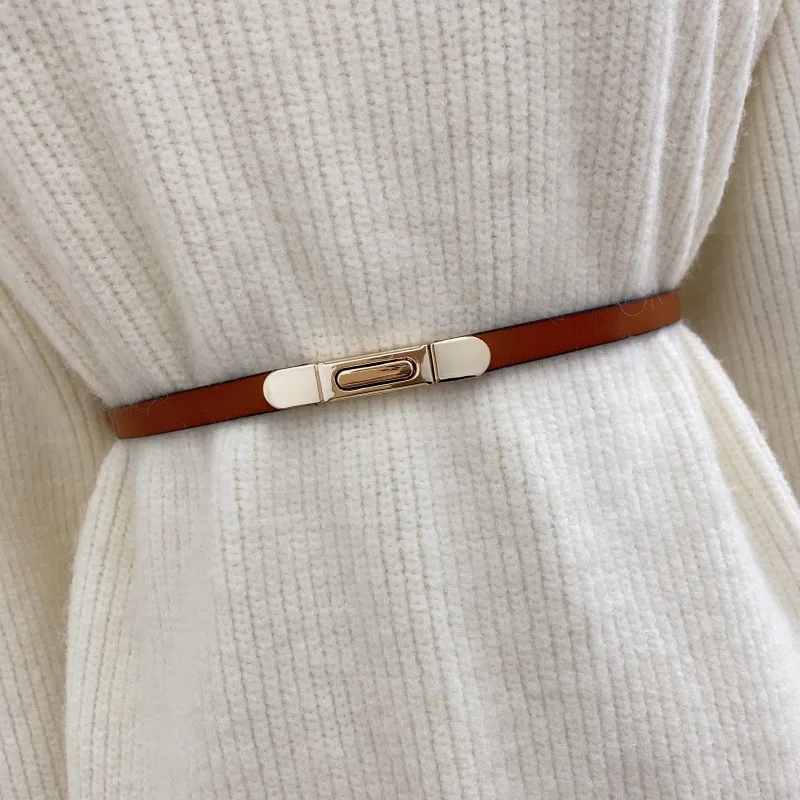 

Women's fashion belts, dresses, sweaters, suits and shirts with thin belts, decorative and versatile small belts