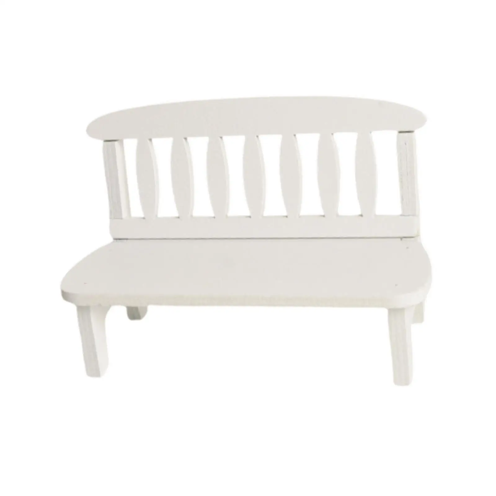 Mini Wooden Doll House Bench,Dollhouse Miniature Bench,Centerpiece,Double Chair Photography Prop Dollhouse Accessories Decor