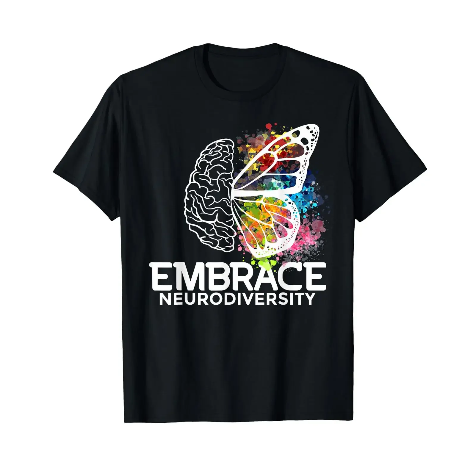 Embrace Neurodiversity ADHD Awareness T Shirt Small vintage Washed fashion homme Comfortable Unisex Stretched Casual Slightly