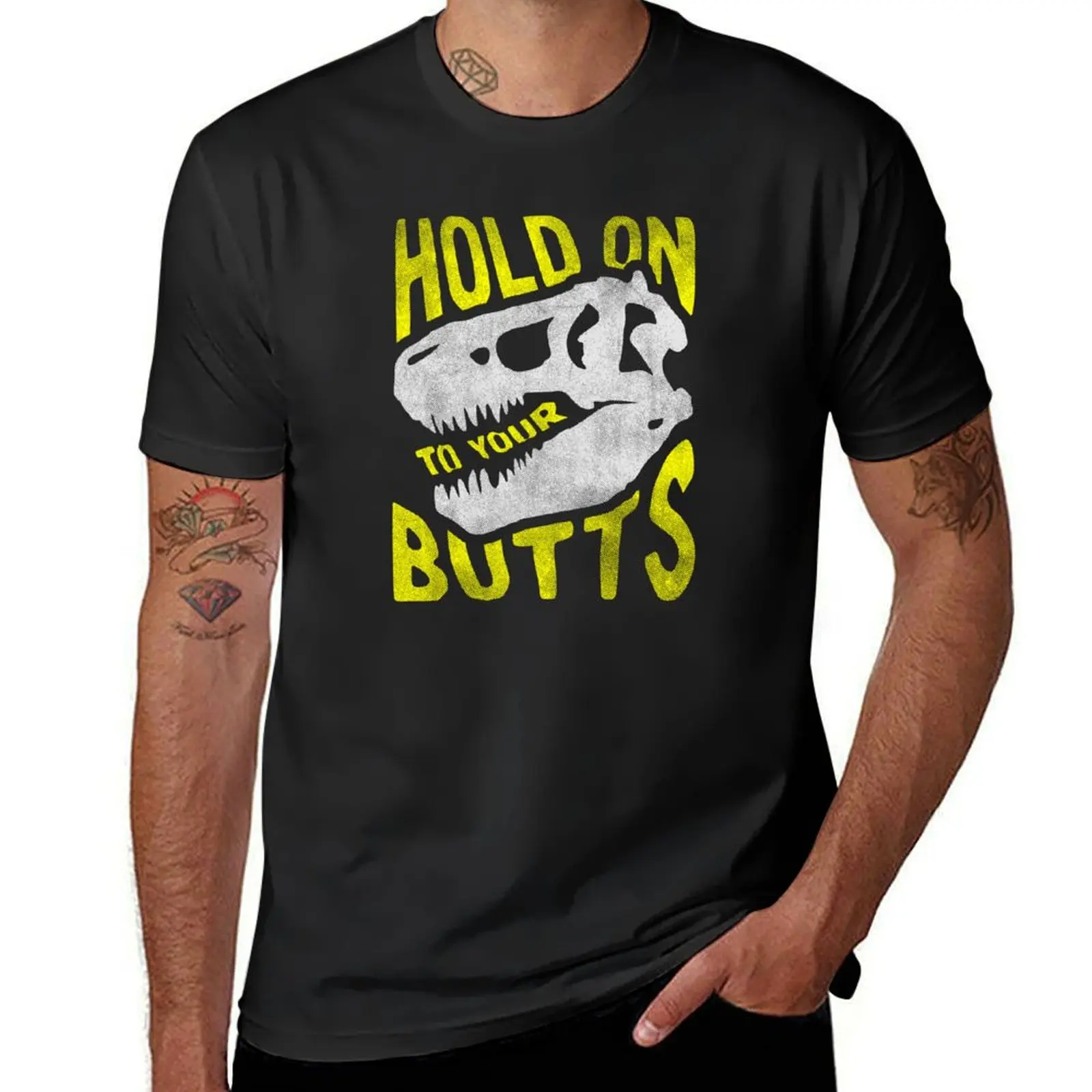 Hold on to Your Butts T-Shirt funnys vintage Short sleeve tee men