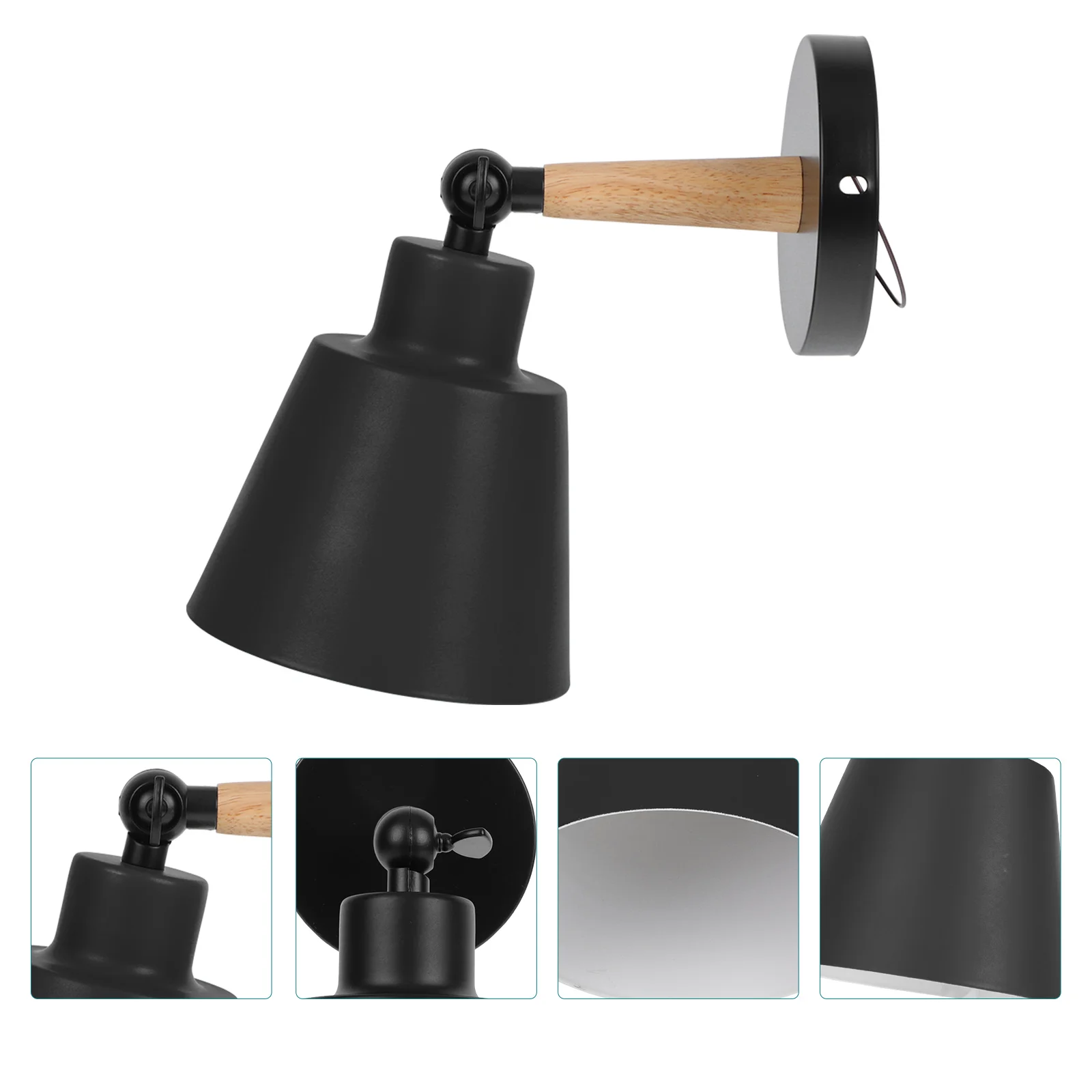 

Wall Modern Wood Living Room Indoor Porch Pendant Black Hallway Fixtures Modern Wall Light Bedside Light Low Energy
