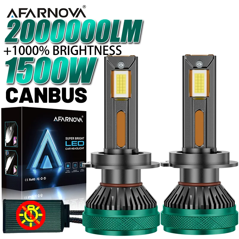 

2000000LM H7 Canbus LED Headlight Bulbs 1500W High Power H4 H11 H1 9005 HB3 9006 HB4 Turbo Auto Headlamps 12V 24V Car Lights