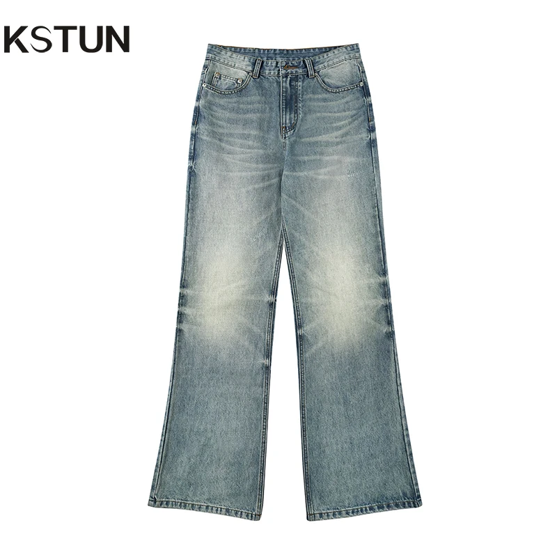 

KSTUN 2025 New Americian Vintage Men Bootcut Jeans Loose Straight Jeans Flare Pants Men Denim Pants Streetwear Male Trousers