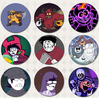 58MM Spooky Month Soft Button Pin Friday Night Funkin Skid and Pump Brooch Badge Bag Accessories Gift for Friends Children Gifts
