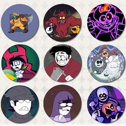 58MM Spooky Month Soft Button Pin Friday Night Funkin Skid and Pump Brooch Badge Bag Accessories Gift for Friends Children Gifts