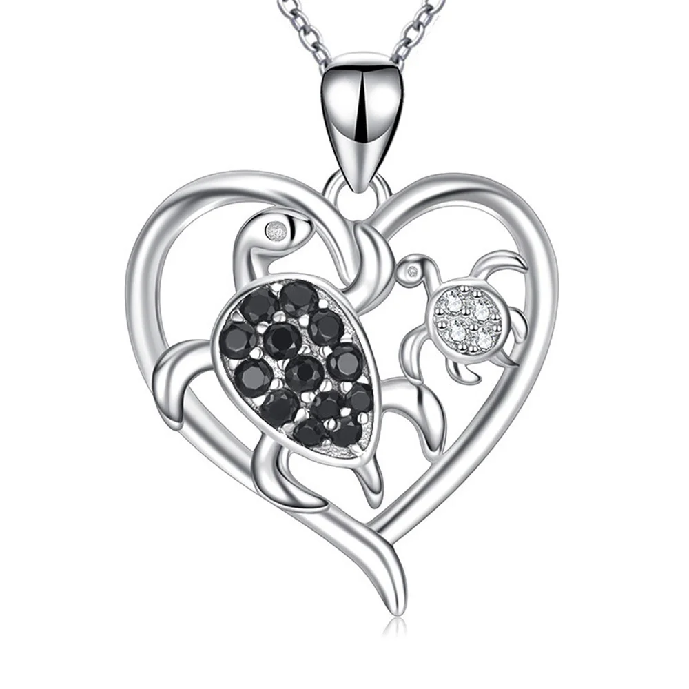 Exquisite Sea Turtle Heart Necklace for Women Fashion Turtle Animal Pendant Clavicle Chain Choker DIY Jewelry Mother's Day Gift