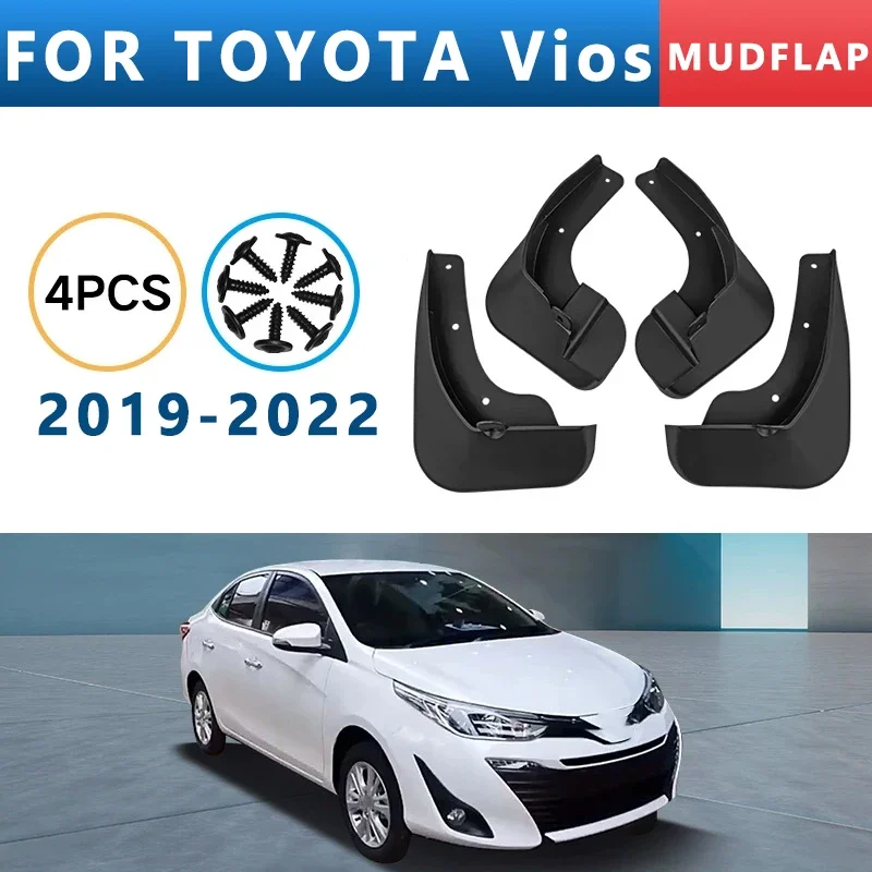 

Mud Flaps Fit for TOYOTA Vios 2019-2022 2020 2021 Mudguards Tire Fenders Splash Proof Accessories Wheel Guards 4ps