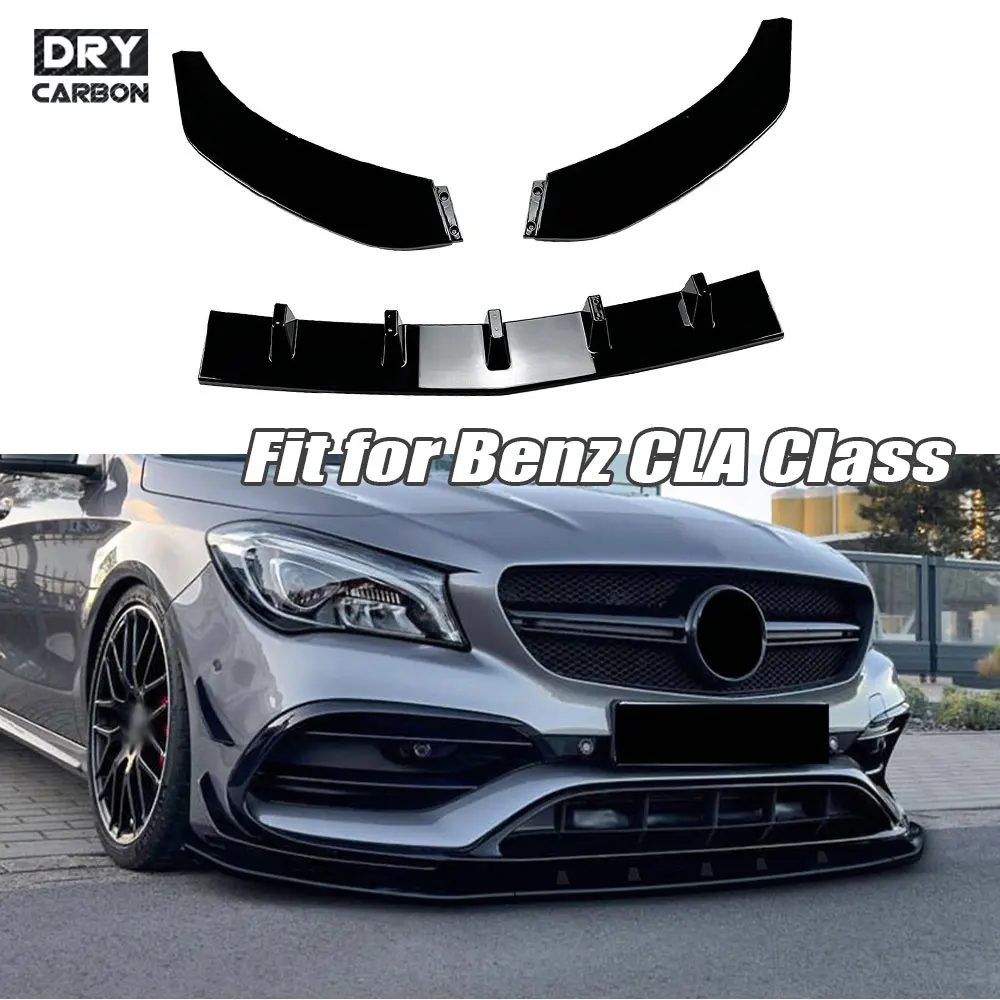 Front Bumper Lip Chin Spoiler ABS Material for Mercedes Benz CLA Class C117 CLA200 260 CLA45 AMG 2016-2019 Car Accessories