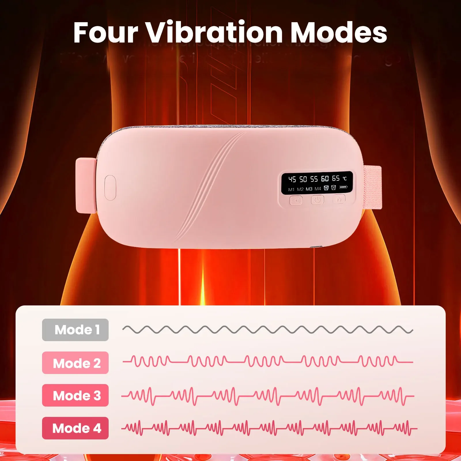 Cinturón masajeador Abdominal eléctrico para mujer, compresa caliente, período Menstrual, estómago cálido, útero, almohadilla térmica, vibrador para
