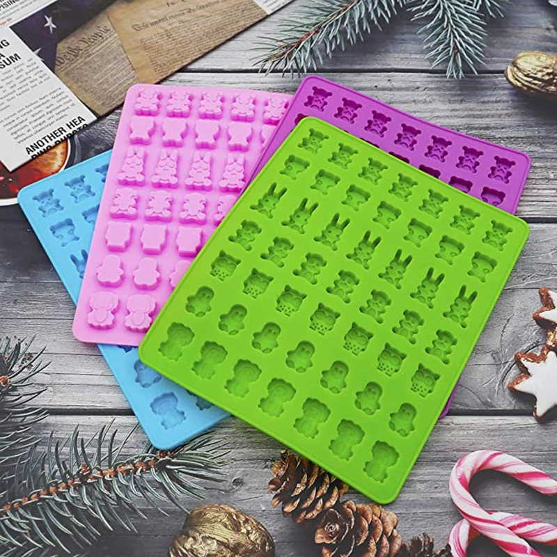 Silicone Mold For Gummy Bear Dinosaur Heart Fruit Pig Car Flower Star Chocolate Candy  Mould Cake Decorating Tools Ice Cube Tray
