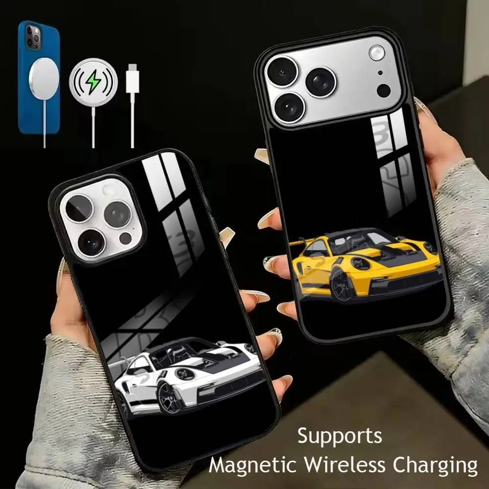 

TOP GT3-RS Sport-Cars Phone Case For iPhone17,16,15,14,13,12,11 Plus,Pro Supports Magnetic Wireless Charging