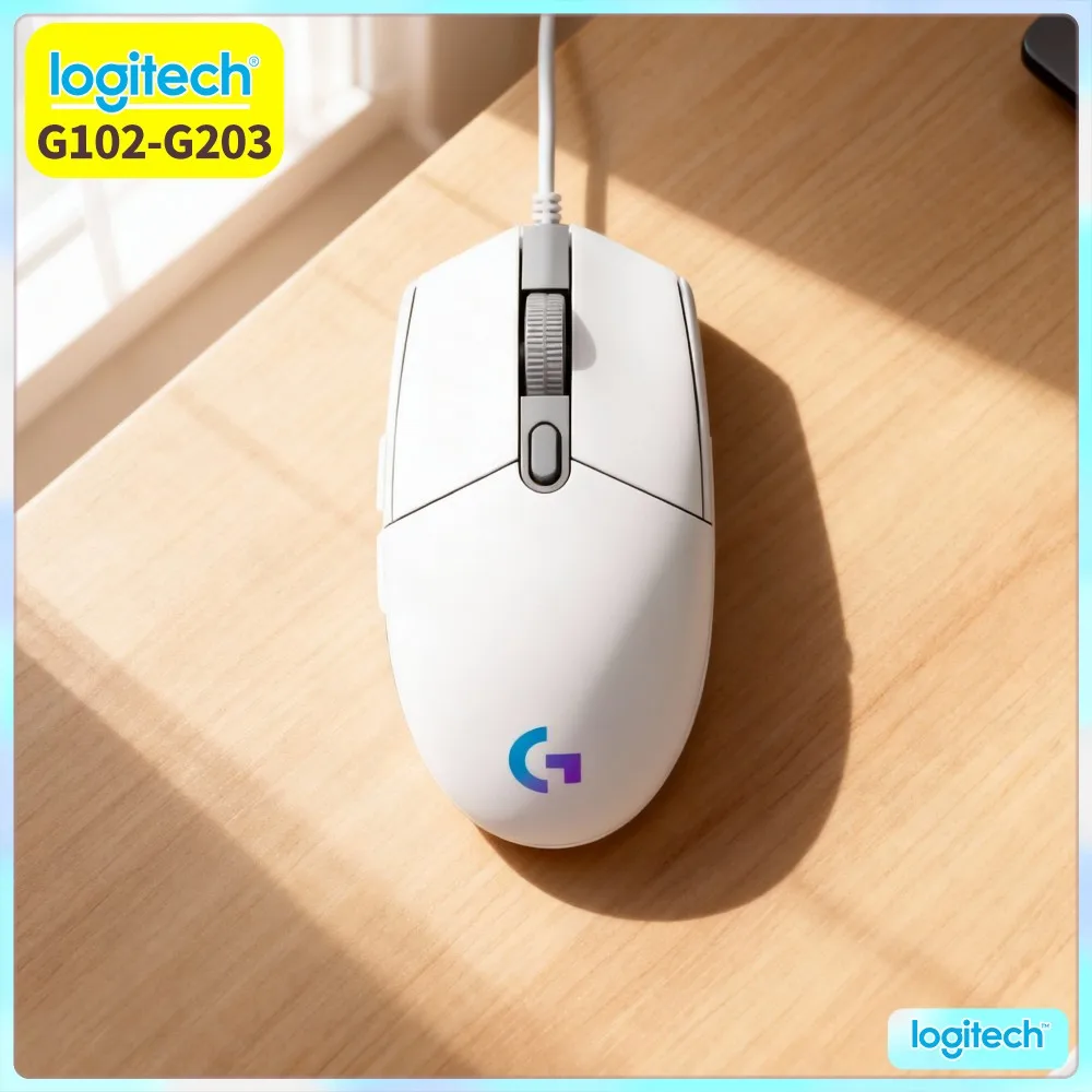 Logitech G102 Wired Gaming Mouse, HERO Sensor, 1Ms Response, 8X Faster Speed, RGB Colors, 6 Keys For Esports Gamers