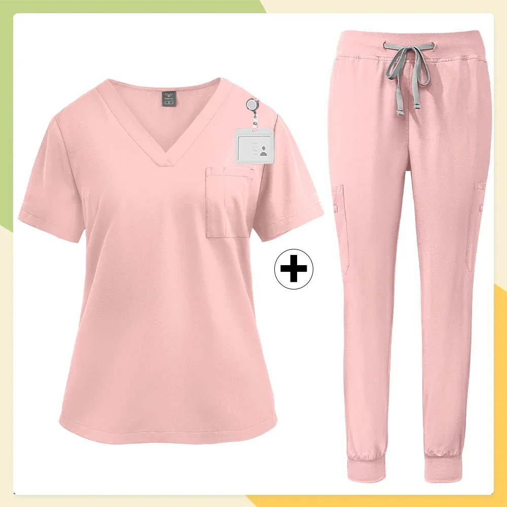 Uniformes cirúrgicos mulher enfermagem enfermeria define calças superiores artigos uniforme médico esfrega clínica salão de beleza spa hospital ternos