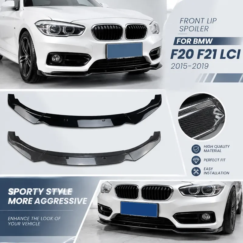 For BMW 1 Series F20 F21 116i 118i 120i 2015-2019 Front Bumper Lip Spoiler Body Kit Exterior Styling Accessory