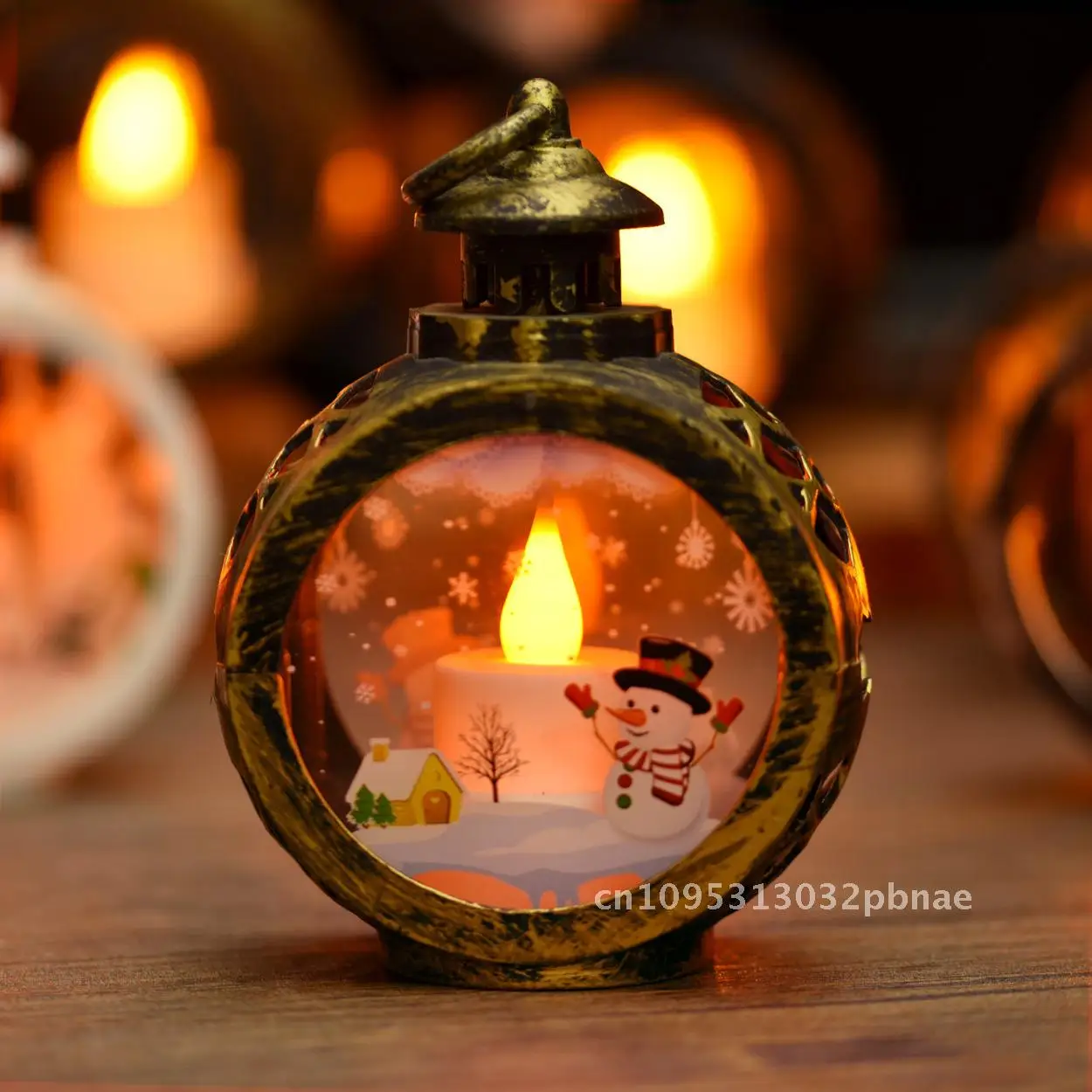 

Christmas gift creative decoration LED night light hand gift portable retro small round lamp holiday props