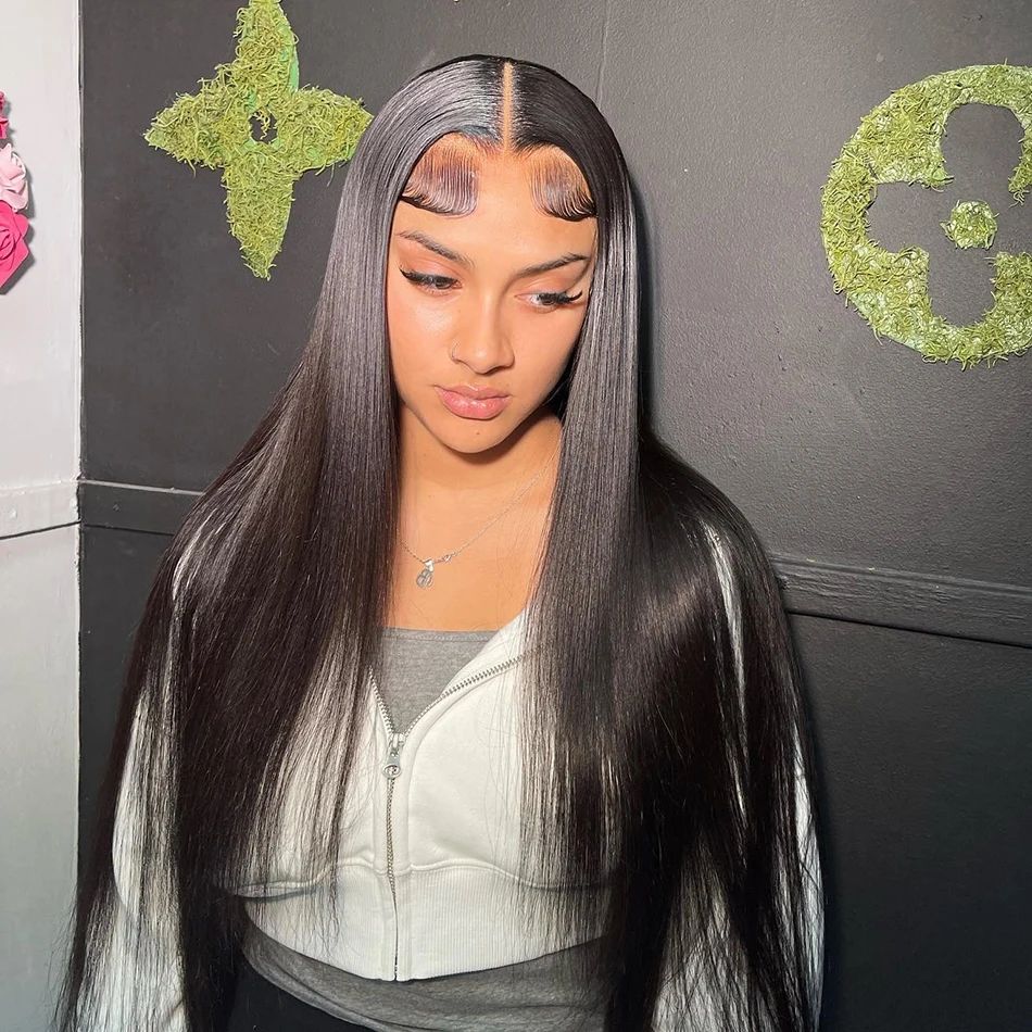 

13x6 Human Hair Straight Lace Front Wigs For Women Brazilian Hair Pre Plucked 13x4 Bone Straight Hd Lace Frontal Wig