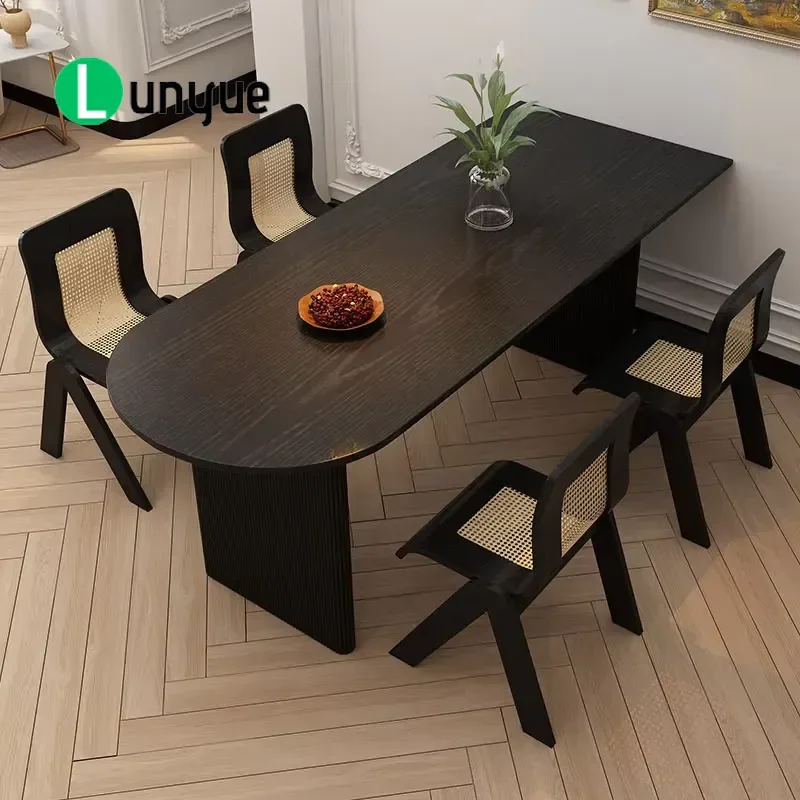 Luxurious Semi-circular Wooden Dining Table and Chair Set Factory Price Solid Wood Modern Home Kitchen Furniture Durable