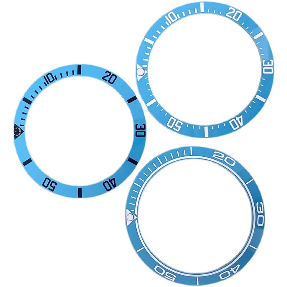 38 мм/внутренний диаметр 30,5 мм SUB/OMJ Lake Blue керамический безель с плоскими цифрами кольцо Сменные аксессуары для часов