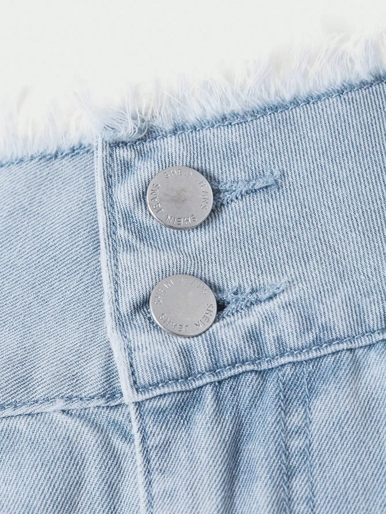 レディース ハイウエスト ルーズフィット デニム ミディスカート フレイドヘム ボタン留め