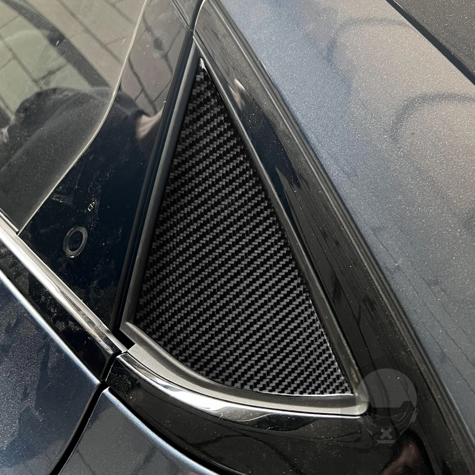 Real Carbon Fiber Car Accessories Rear Side Window Panel Decorative Cover Soft Sticker For Ford Mustang Mach E 2021 2022
