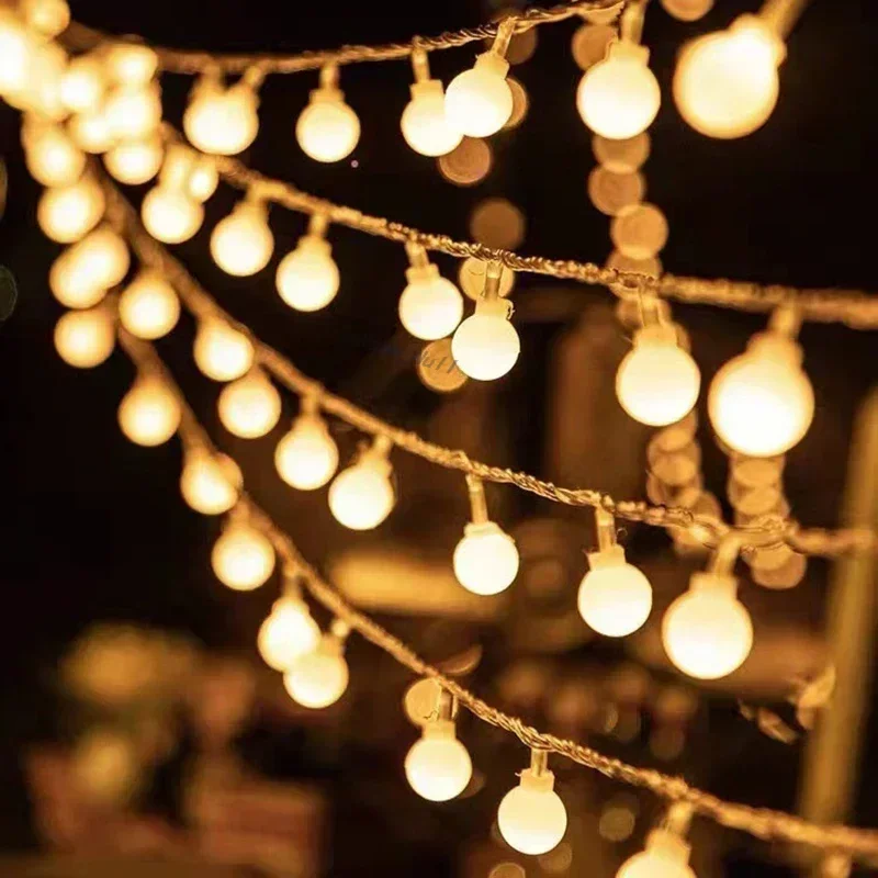 

10M Ball LED String Light Outdoor Ball Chain Light Garland Lamp Bulb Fairy Light Party Home Wedding Garden Christmas Decoration