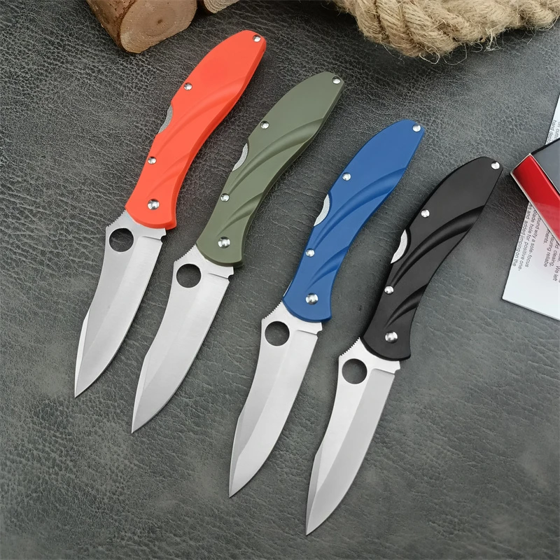 Multiple Colors C66 Pocket Folding Knife Ultra Lightweight Nylon Fiber Handles D2 Blade Outdoor Camping Survival Utility Knife