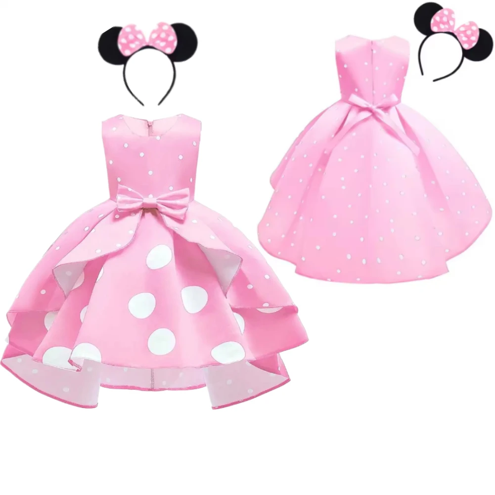 

Girl Dresses Baby Girl Clothes Striped Dress Mouse Ear Headband Cosplay Halloween Birthday Party Fancy Costume