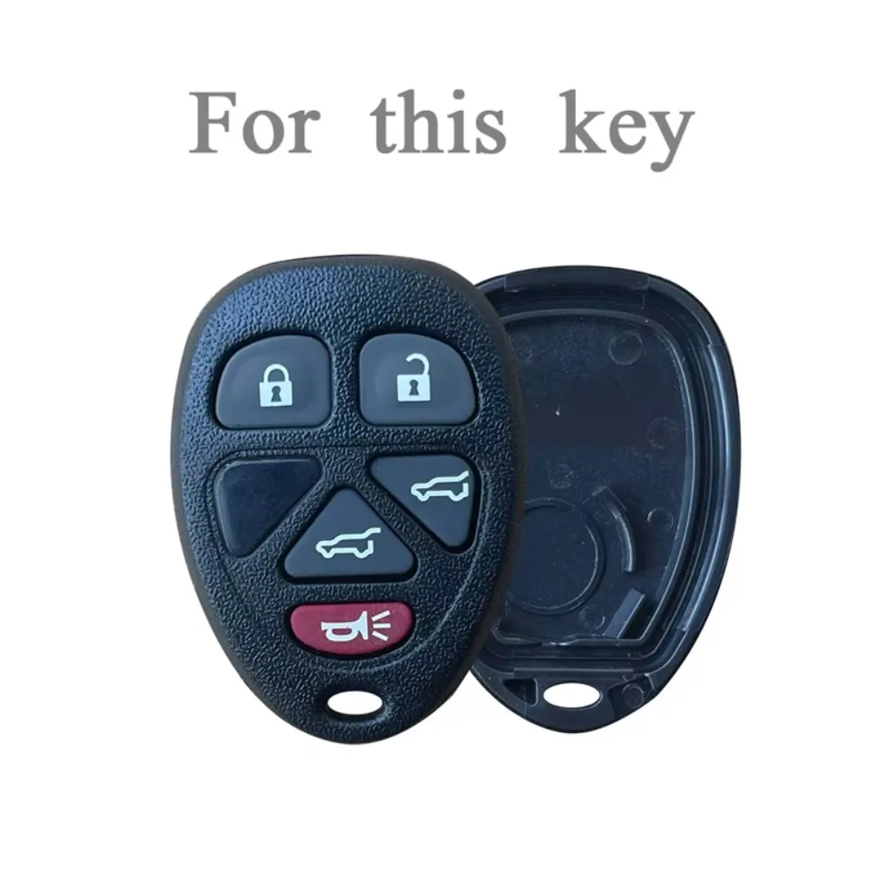 5Button TPU Remote Control Entry Car Key Fob for Buick for Chevrolet Cadillac GMC Saturn Tahoe Traverse Yukon Protector Keychain