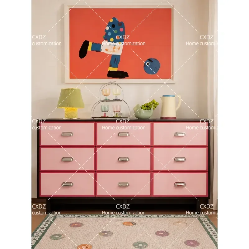 Self Viewing Color Dining Side Cabinet 9 Drawer Storage Chest Large Capacity Restaurant Bedroom Nightstand Organizer