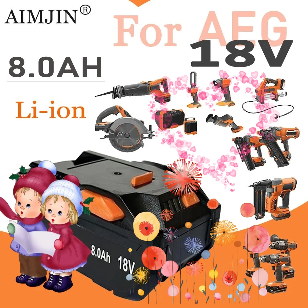 

High power R840085 for AEG 18V 8000mAH Li-ion Battery for RIDGID R840087 L1815R L1850R L1830R R840083 Cordless Power Tool Series
