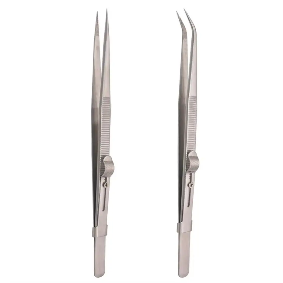 

Stainless Steel Jewelry Tweezers Forceps Pincers Adjustable High Qulaity Precision Jewel Diamond Tweezers Repair Tools 50pcs/lot