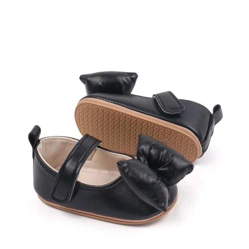 Baby Princess Walking Shoes 2026 New Korean Version Bow Baby Soft Single Shoe Fashionable Anti Slip Newborn Child Walking Shoe